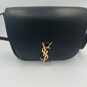 SAINT LAURENT  Smooth Calfskin Monogram Small Kaia Satchel Black
